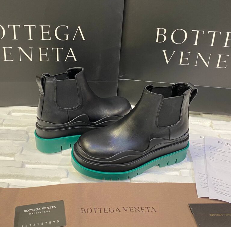 bottega veneta ayakkabi the tire boot bot kisa boy siyah yesil