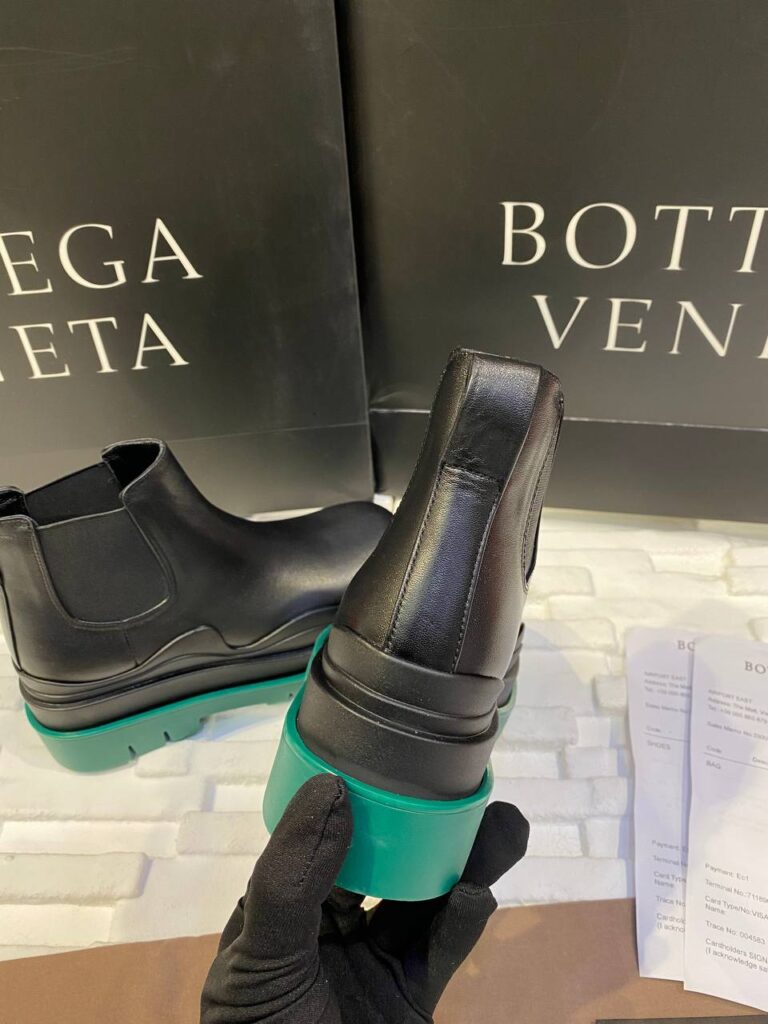 bottega veneta ayakkabi the tire boot bot kisa boy siyah yesil