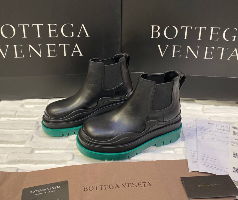 bottega veneta ayakkabi the tire boot bot kisa boy siyah yesil