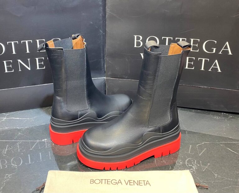 bottega veneta ayakkabi the tire boot bot uzun boy siyah kirmizi
