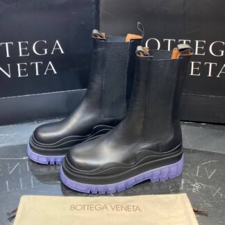 bottega veneta ayakkabi the tire boot bot uzun boy siyah mor seffaf taban