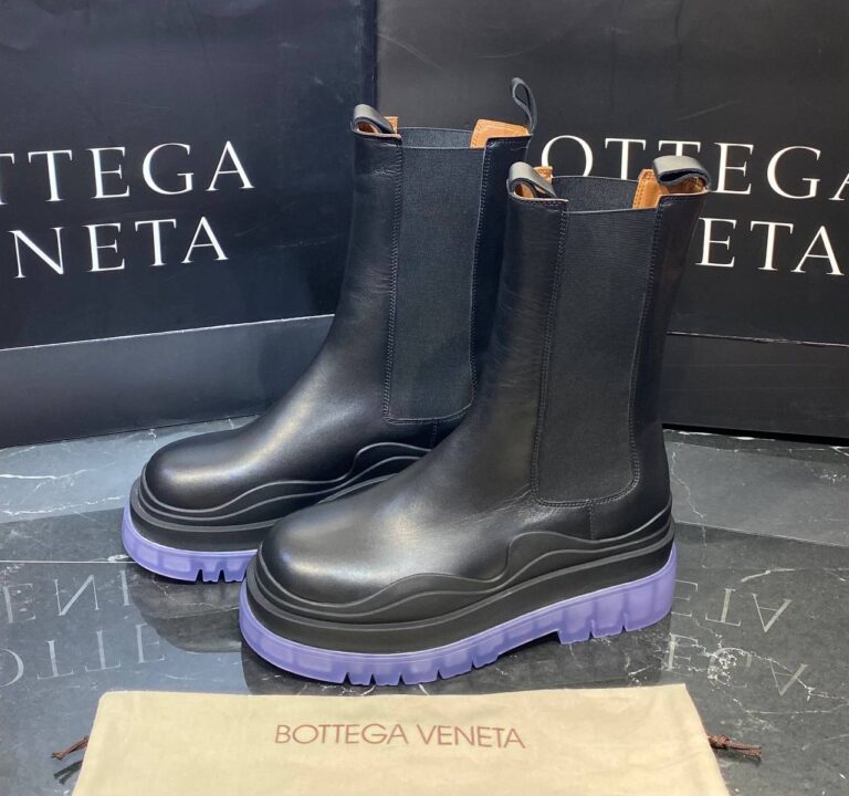 bottega veneta ayakkabi the tire boot bot uzun boy siyah mor seffaf taban