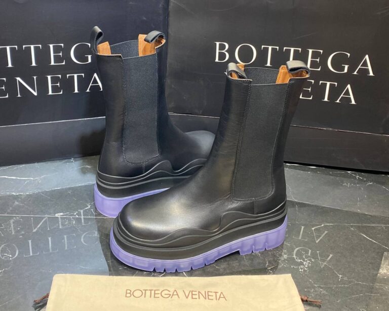 bottega veneta ayakkabi the tire boot bot uzun boy siyah mor seffaf taban
