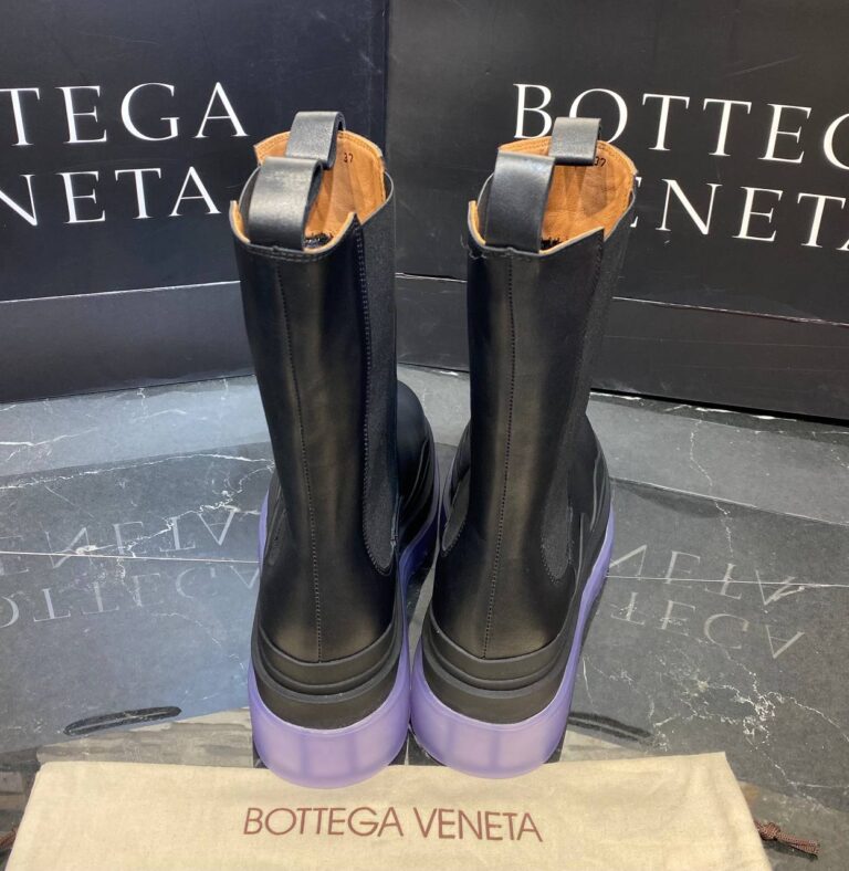 bottega veneta ayakkabi the tire boot bot uzun boy siyah mor seffaf taban