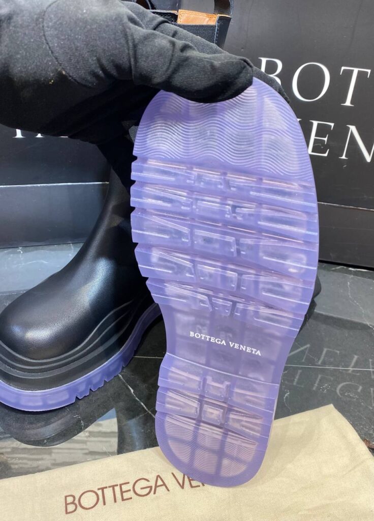 bottega veneta ayakkabi the tire boot bot uzun boy siyah mor seffaf taban