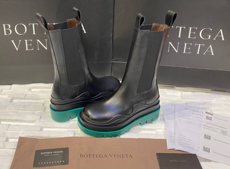 bottega veneta ayakkabi the tire boot bot uzun boy siyah yesil