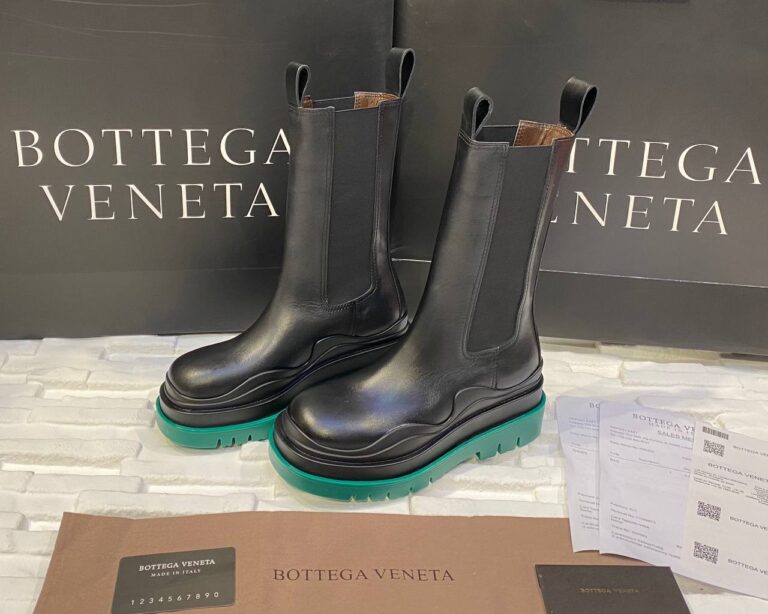 bottega veneta ayakkabi the tire boot bot uzun boy siyah yesil