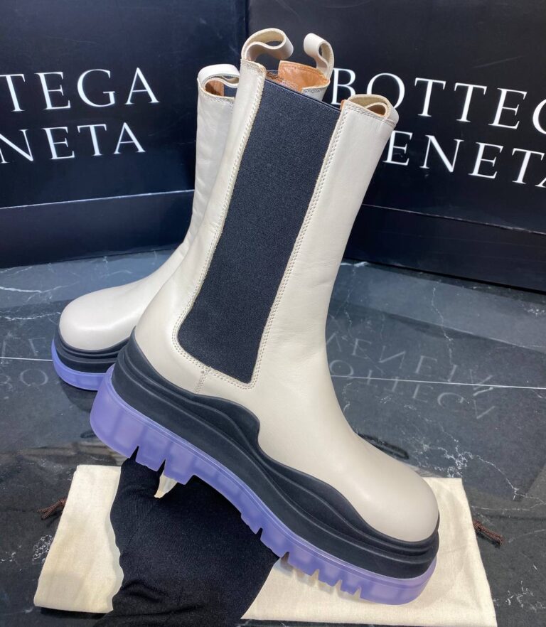 bottega veneta ayakkabi the tire boot bot uzun boy vizon siyah mor seffaf