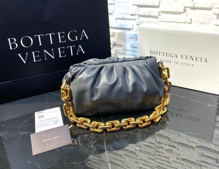 bottega veneta canta the chain pouch zincirli gri