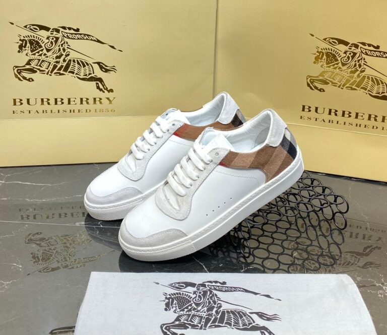 burberry ayakkabi check pattern sneakers beyaz