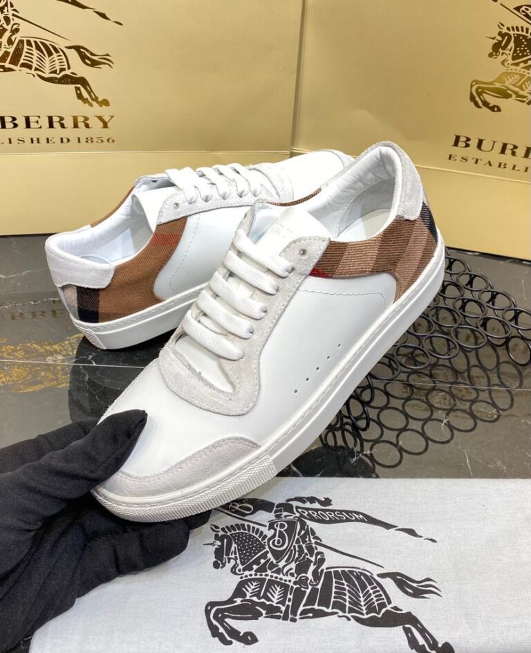 burberry ayakkabi check pattern sneakers beyaz