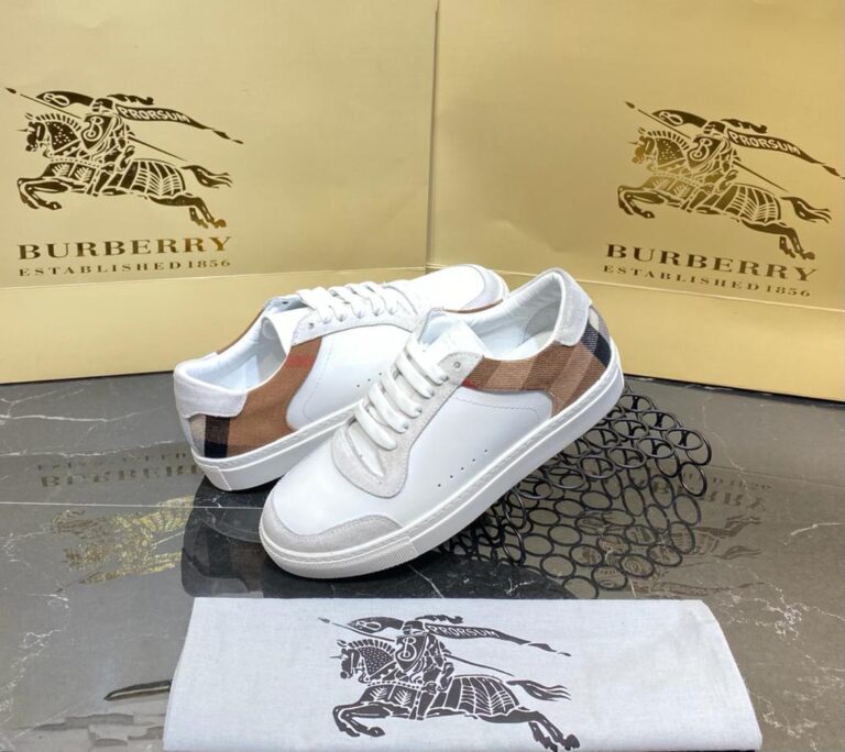 burberry ayakkabi check pattern sneakers beyaz