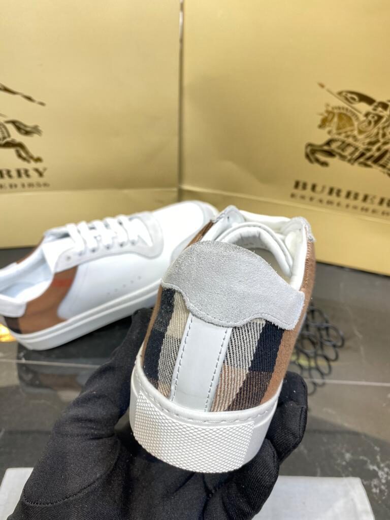 burberry ayakkabi check pattern sneakers beyaz