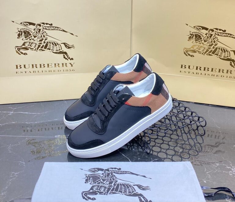 burberry ayakkabi check pattern sneakers siyah