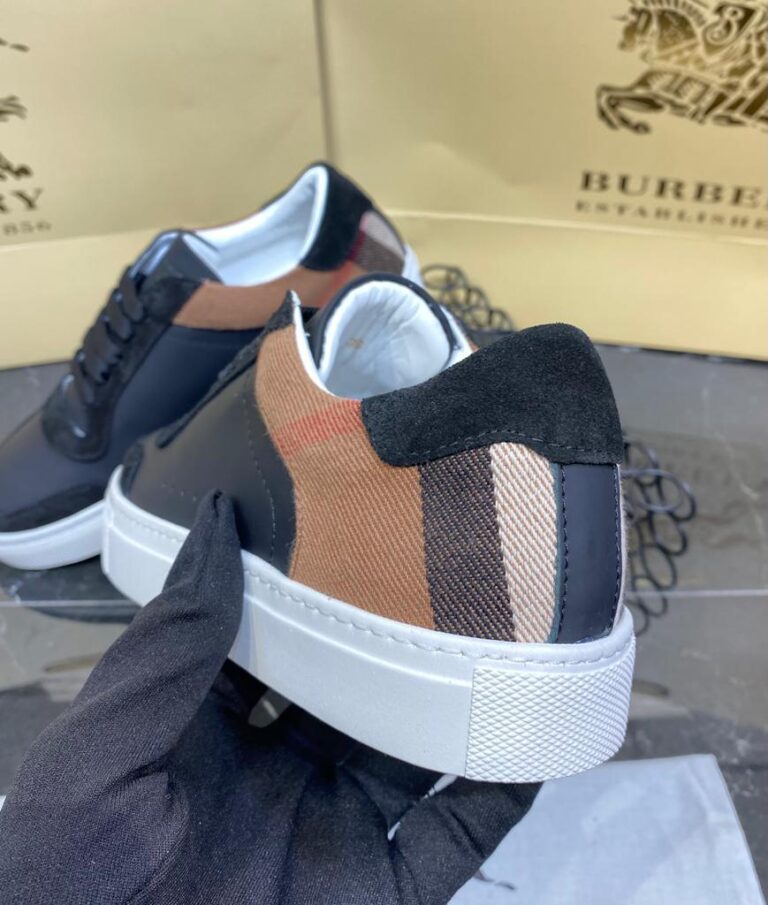 burberry ayakkabi check pattern sneakers siyah