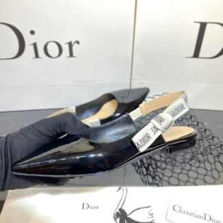 christian dior ayakkabi babet rugan siyah
