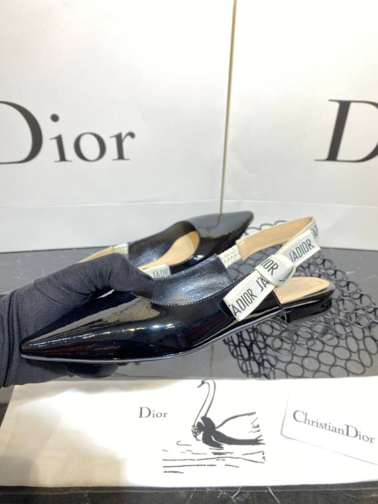 christian dior ayakkabi babet rugan siyah