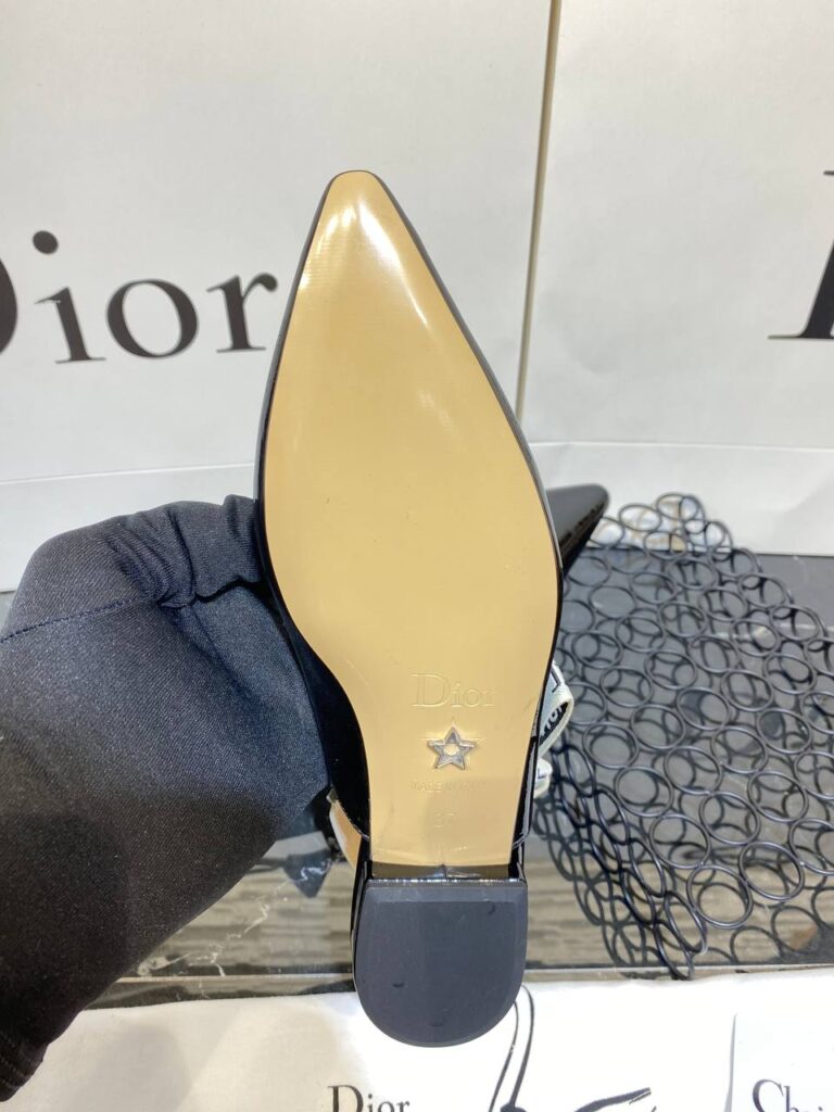 christian dior ayakkabi babet rugan siyah