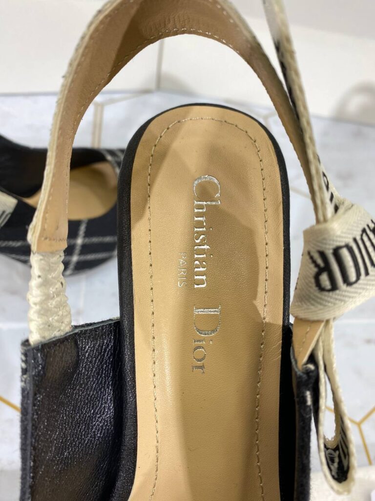 christian dior ayakkabi ekoseli stiletto jadior slingback topuk 9 cm