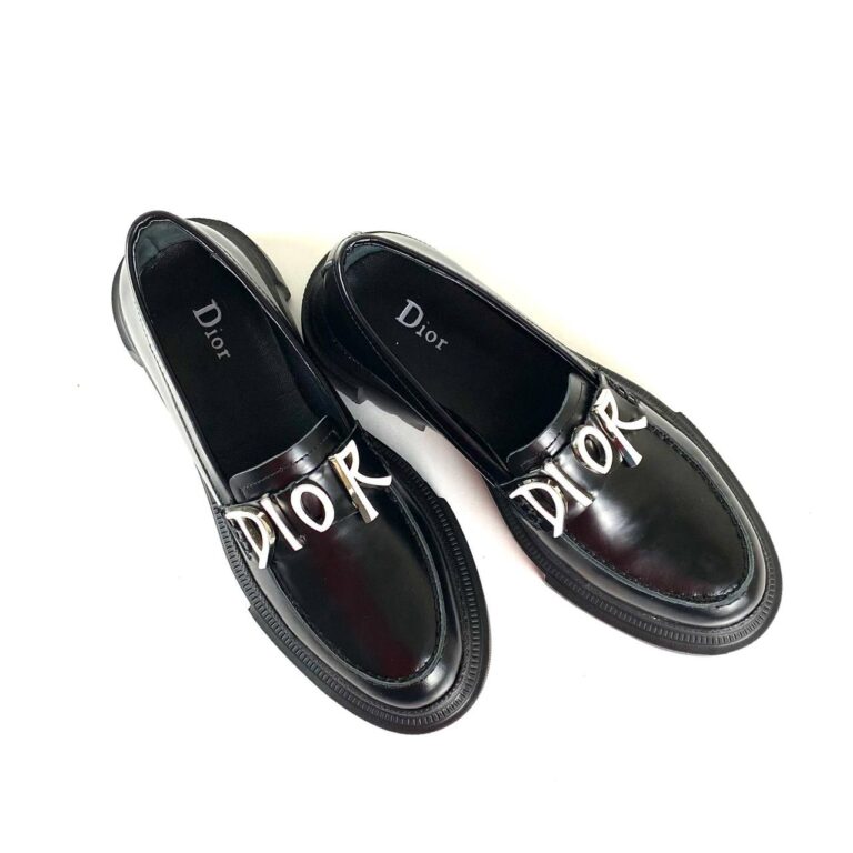 christian dior ayakkabi siyah deri derby topuk 5 cm