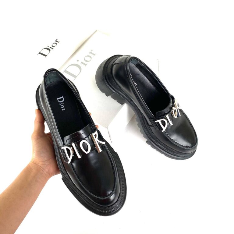 christian dior ayakkabi siyah deri derby topuk 5 cm