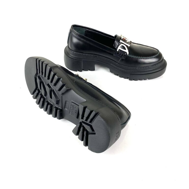 christian dior ayakkabi siyah deri derby topuk 5 cm