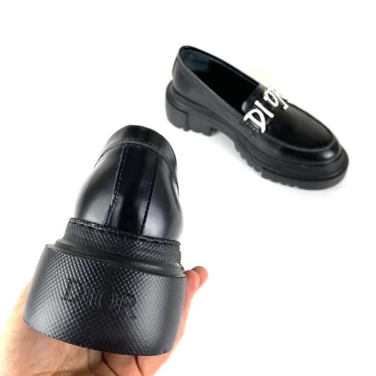 christian dior ayakkabi siyah deri derby topuk 5 cm