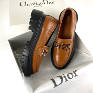 christian dior ayakkabi taba deri derby topuk 5 cm