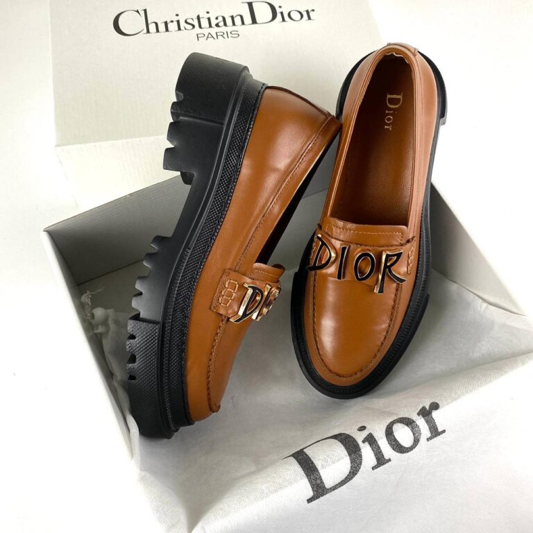 christian dior ayakkabi taba deri derby topuk 5 cm