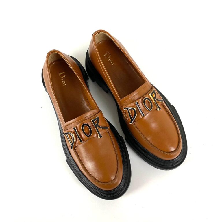 christian dior ayakkabi taba deri derby topuk 5 cm