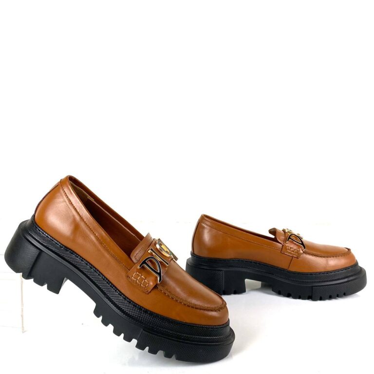 christian dior ayakkabi taba deri derby topuk 5 cm