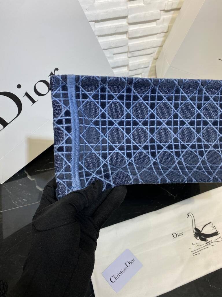 christian dior canta book tote kadife lacivert 42x36 cm