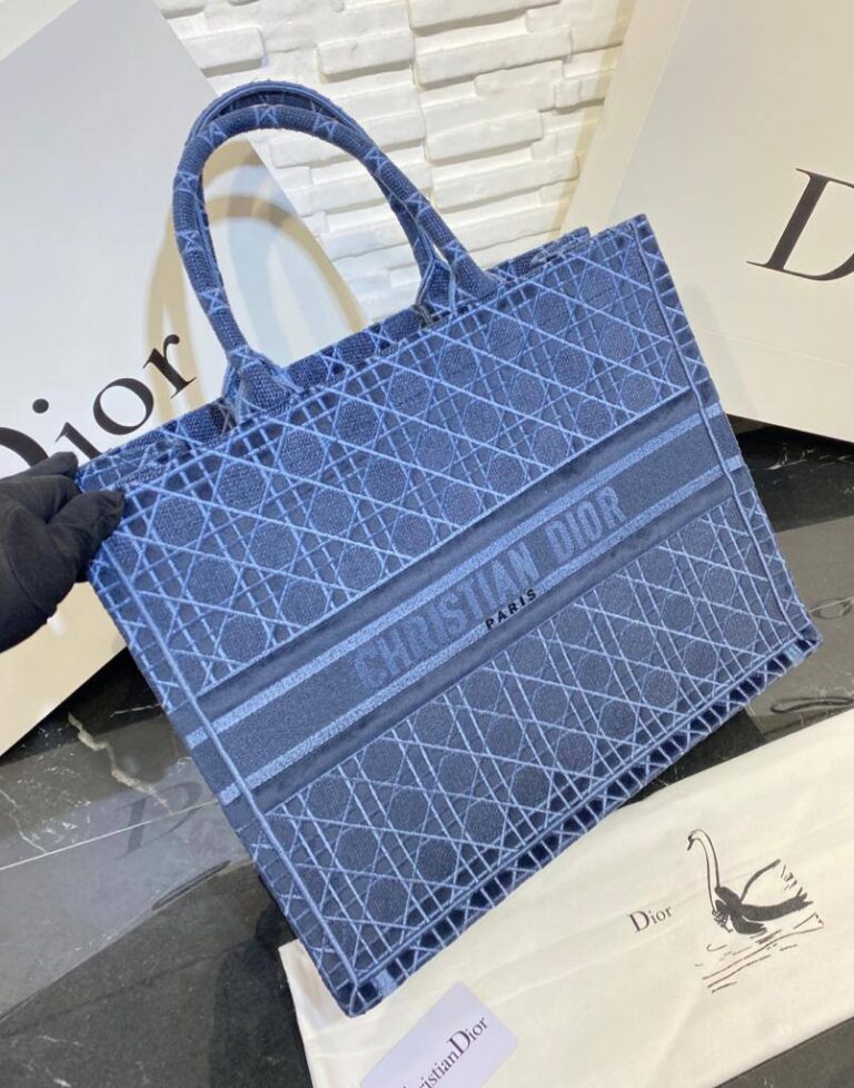 christian dior canta book tote kadife lacivert 42x36 cm