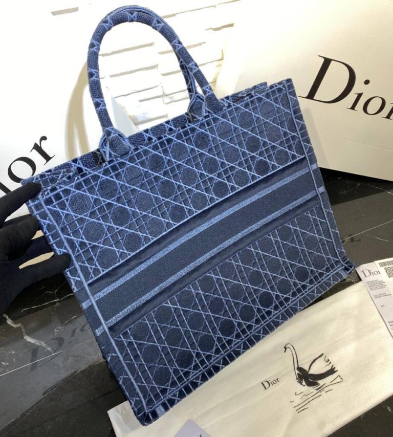 christian dior canta book tote kadife lacivert 42x36 cm