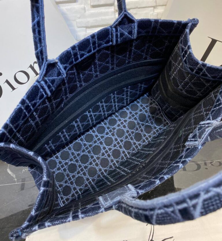 christian dior canta book tote kadife lacivert 42x36 cm