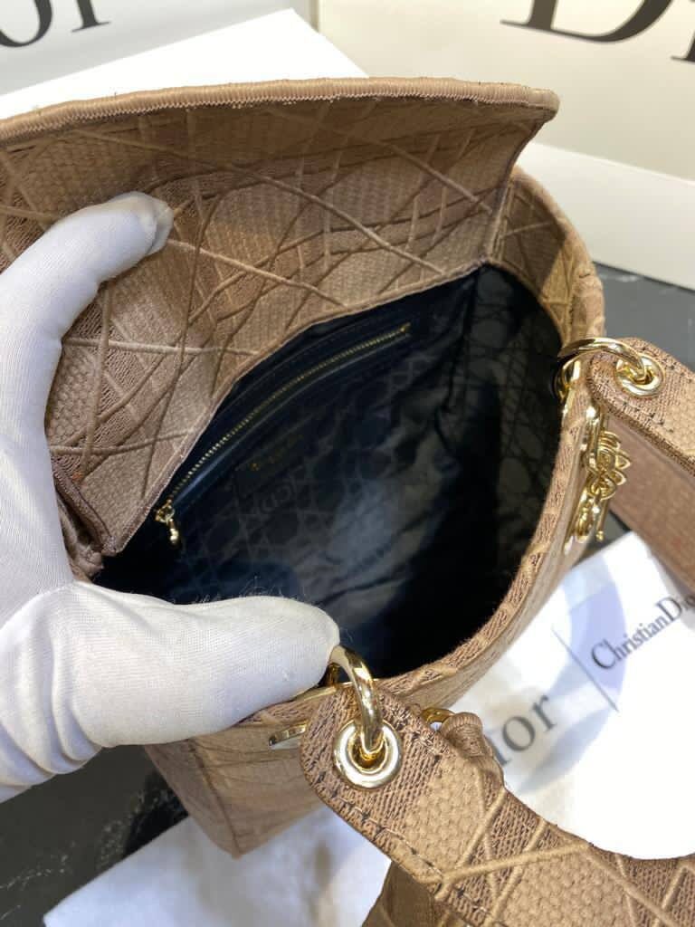 christian dior canta lady nakisli kahve 23x21 cm