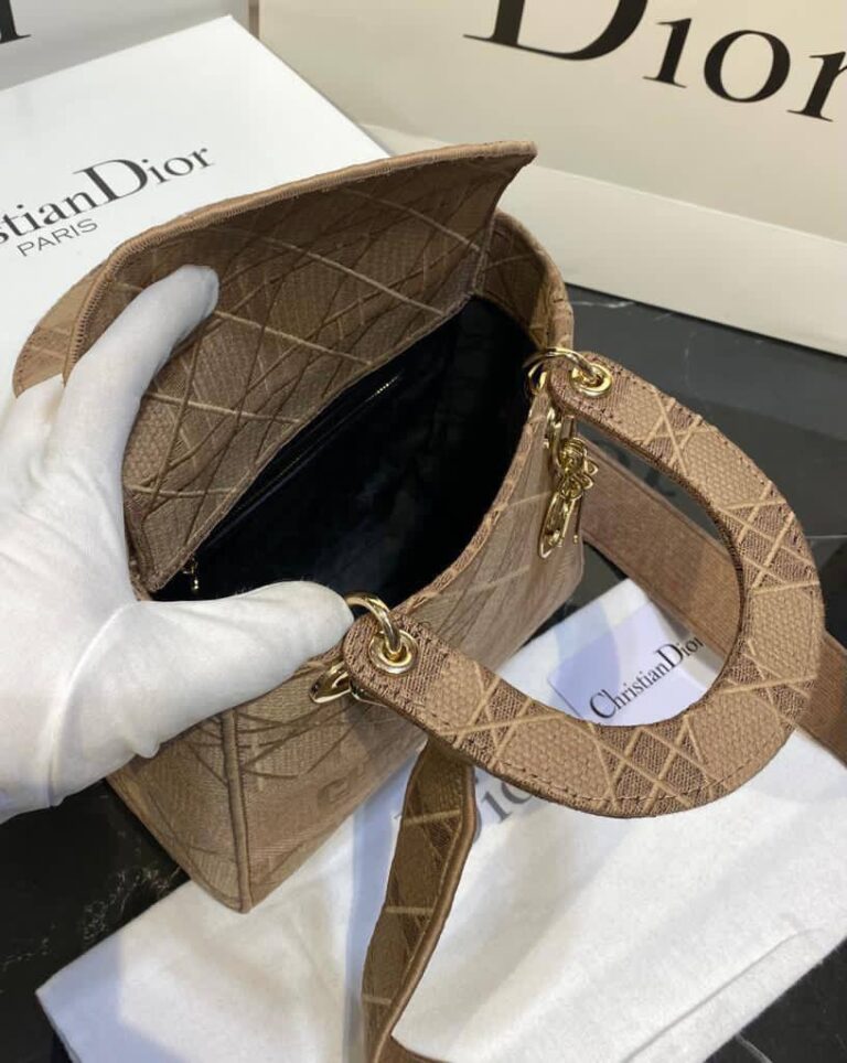 christian dior canta lady nakisli kahve 23x21 cm