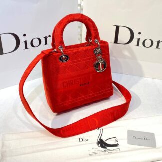 christian dior canta lady nakisli kirmizi 23x21 cm