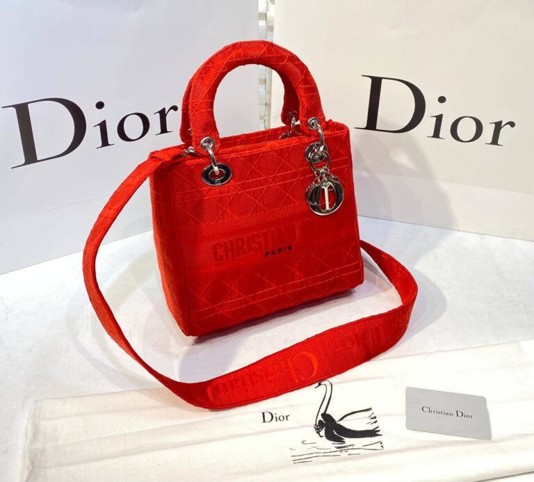 christian dior canta lady nakisli kirmizi 23x21 cm