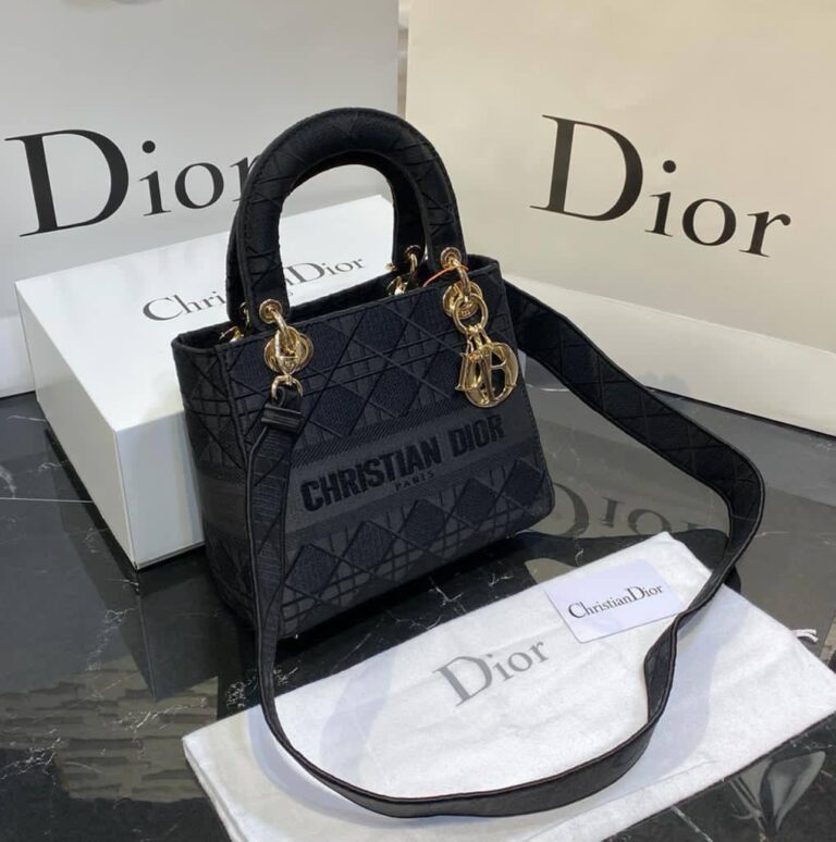 christian dior canta lady nakisli siyah 23x21 cm