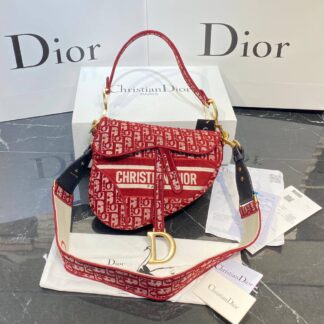 christian dior canta saddle kirmizi 25x20 cm