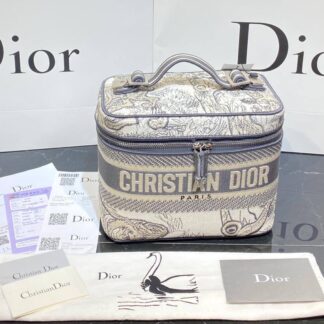 christian dior canta travel vanity gri 24x17 cm