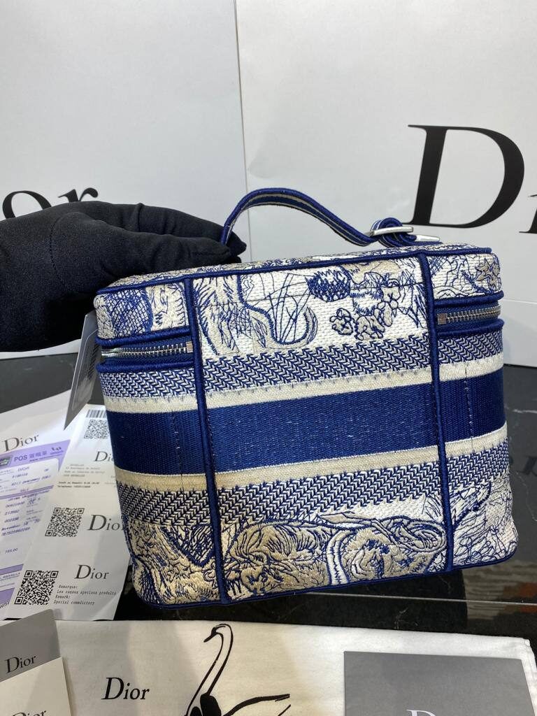 christian dior canta travel vanity lacivert 24x17 cm