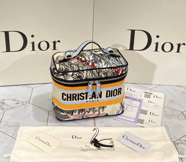 christian dior canta travel vanity taba mavi 24x17 cm