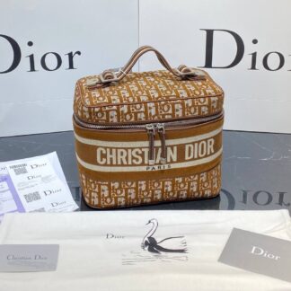 christian dior canta vanity case nakisli taba 24x17 cm