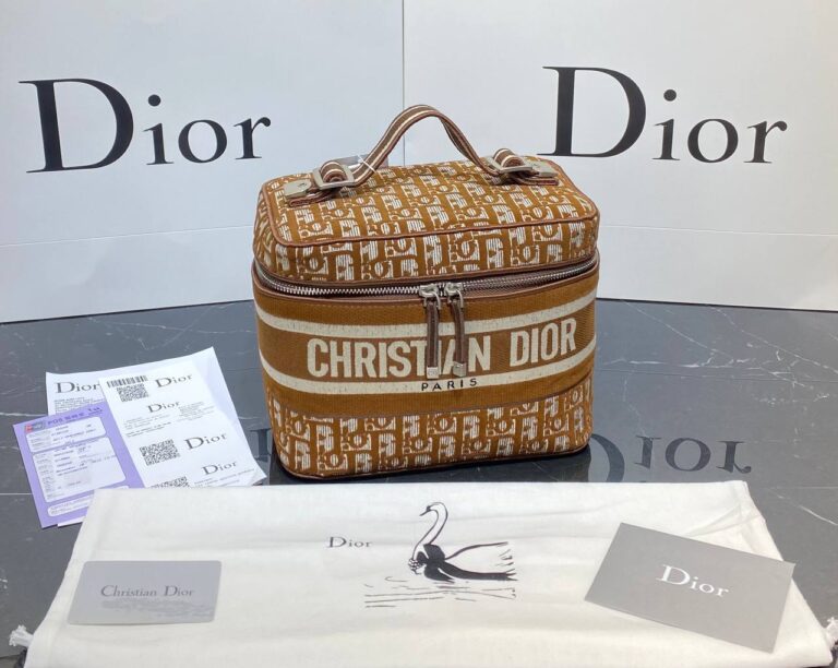 christian dior canta vanity case nakisli taba 24x17 cm