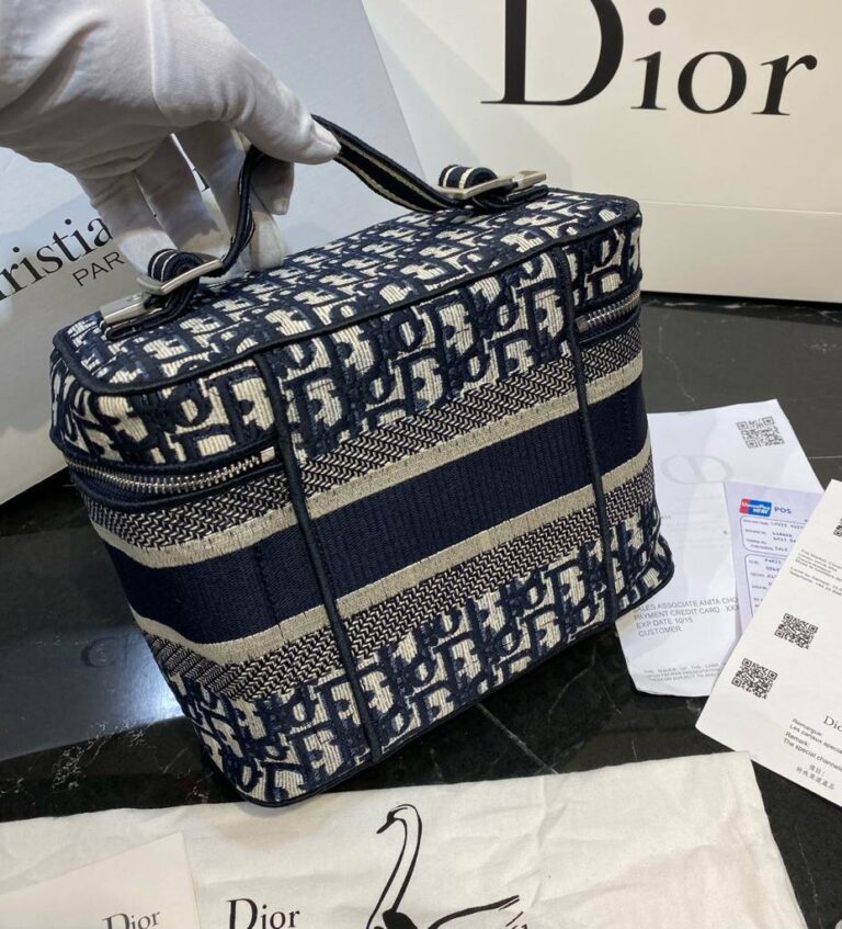 christian dior canta vanity nakisli lacivert 24x17 cm