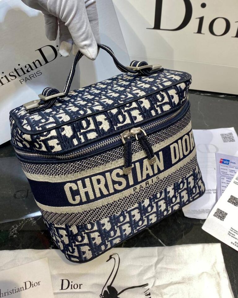christian dior canta vanity nakisli lacivert 24x17 cm