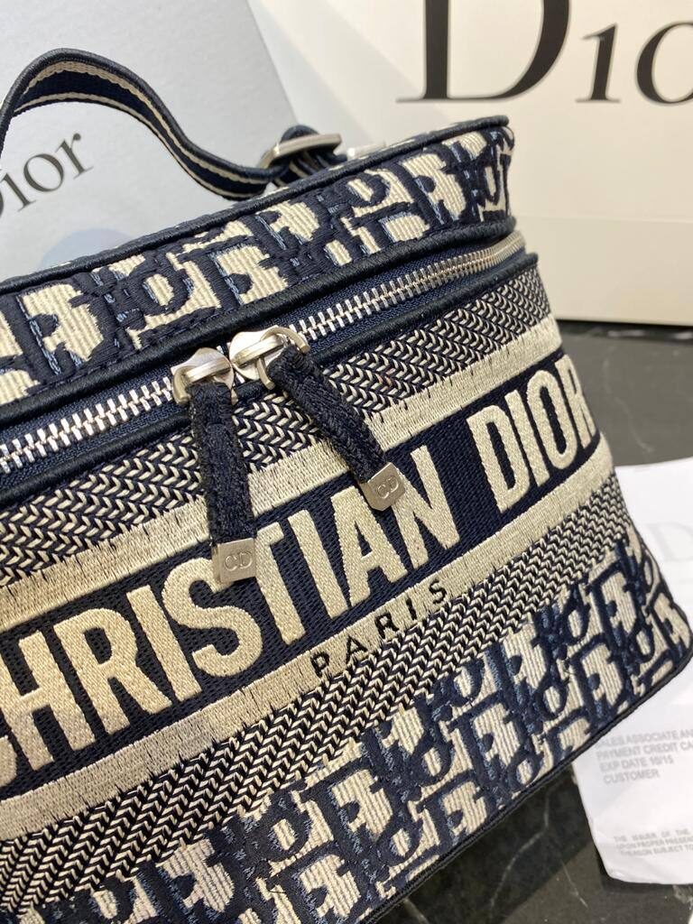 christian dior canta vanity nakisli lacivert 24x17 cm