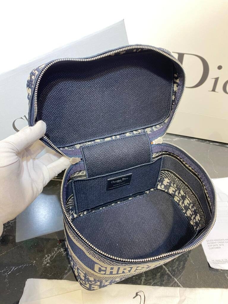 christian dior canta vanity nakisli lacivert 24x17 cm